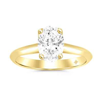 14KY 2.00ct Oval F-G/VS2-SI1 4-Prong Lab-Grown Diamond Solitaire Engagement Ring