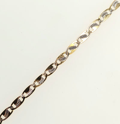 14K 2.5mmTwo-Tone Valentino Chain Length:22in Gram Weight:5.4g