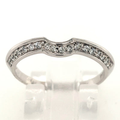 18KW Contoured Diamond Wedding Band