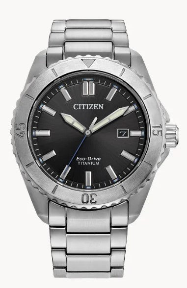 Gent's Titanium Citizen Eco-Drive "Brycen" Watch with Black Dial