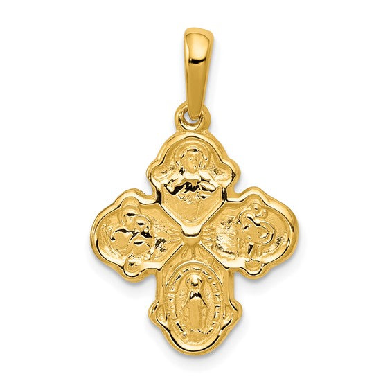 14KY Four Way Medal Pendant