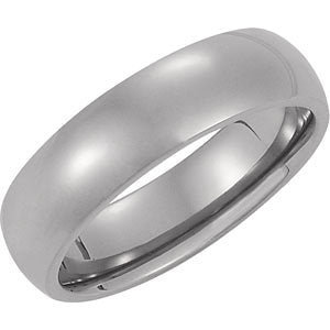 6mm Polished Titanium Domed Band Size: 7