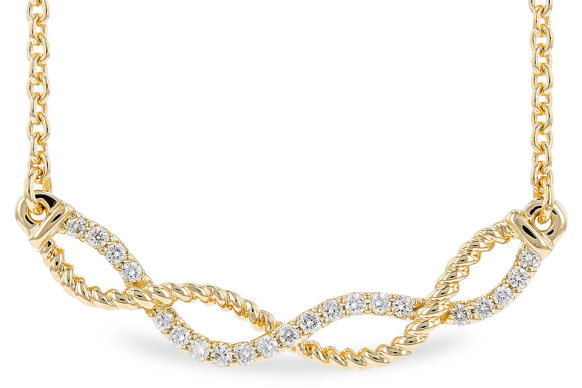 14KY Diamond Infinity Twist Necklace (18 inches)