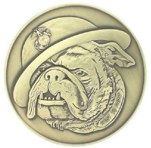 Gold Tone United States Marine Corps Bulldog Challenge Coin