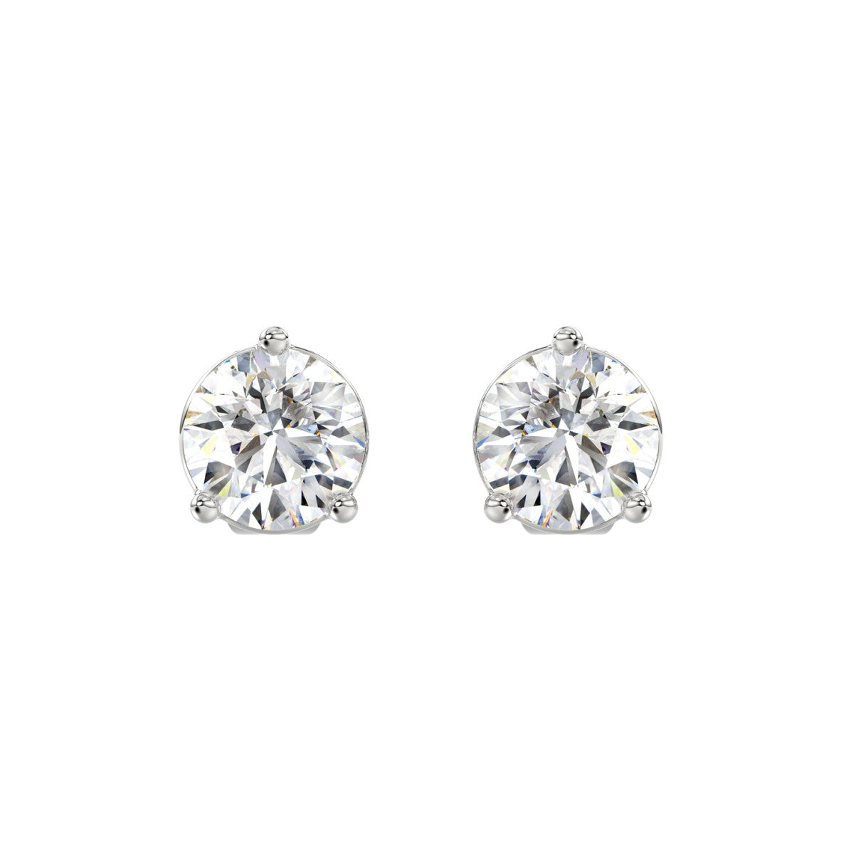 14KW 2.50ctTW Lab-Grown Martini-Set Diamond Studs