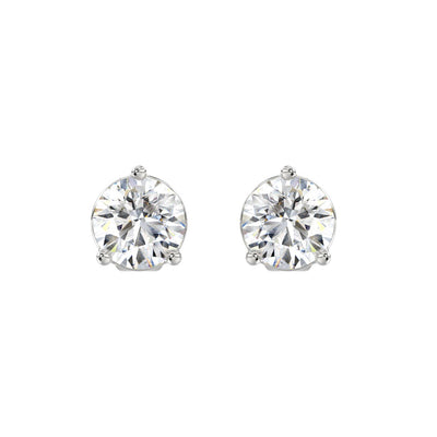 14KW 3.00ctTW Lab-Grown Martini-Set Diamond Studs