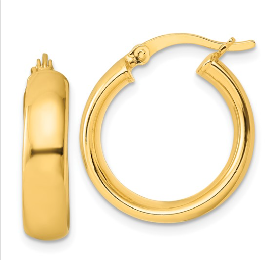 Sterling Silver Gold-Plated Polished Hoop Earrings