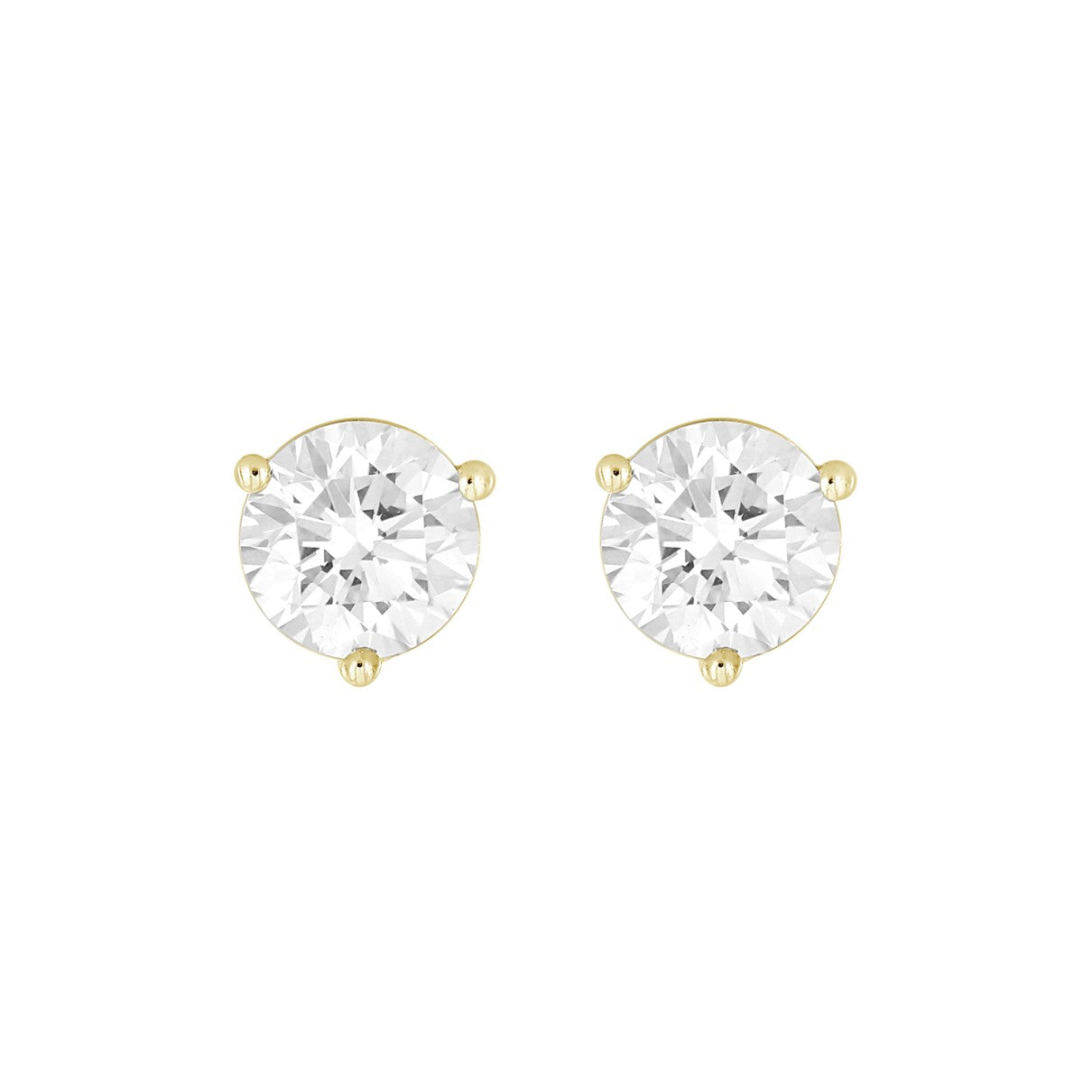 14KY 2.00ctTW RBC F-G/VS2-SI1 Lab-Grown Diamond Stud Earrings