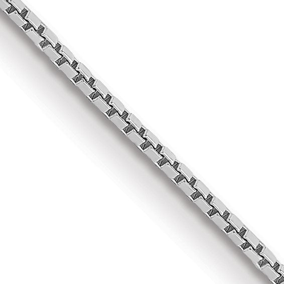 14K White Gold 16 inch .9mm Box with Spring Ring Clasp Chain