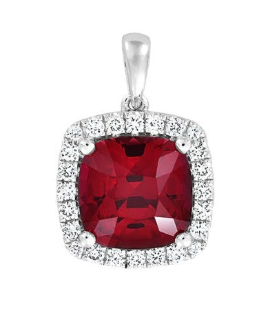 14KW Chatham Lab-Grown Ruby Pendant