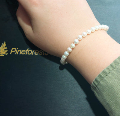 14KY AAA Freshwater Pearl Bracelet 6-6.50mm Length:8in (27 pearls)