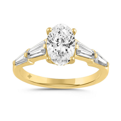 14KY 3.00ctTW Oval F-G/VS2-SI1 Lab-Grown Diamond Engagement Ring