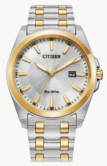 Gent's Citizen Eco-Drive "Peyten" Watch with Silver Textured Dial