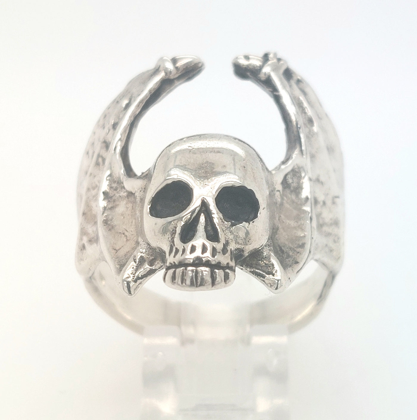 SS Skull with Bat Wings Ring Size:13.50