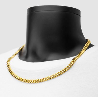 8mm 18K Gold Ion-Plated Miami Cuban Chain with CNC Precision Set Lab-grown Diamonds, 24"