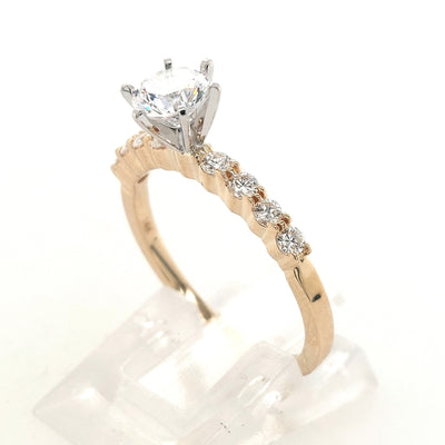 14KY Diamond Semi-Mount Engagement Ring 0.60ct CZ (Size 7)