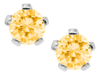 Sterling Silver Synthetic Citrine Children's Earrings