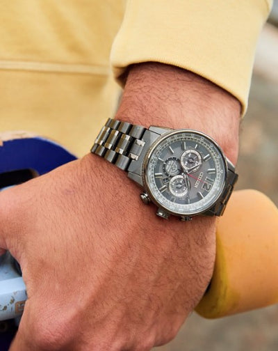 Gent's Citizen Eco-Drive "Nighthawk" Watch with Slate Dial