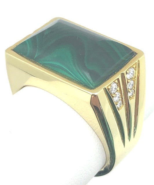 14KY Malachite Ring Size:10