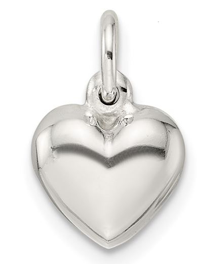 Sterling Silver Puffed Heart Charm