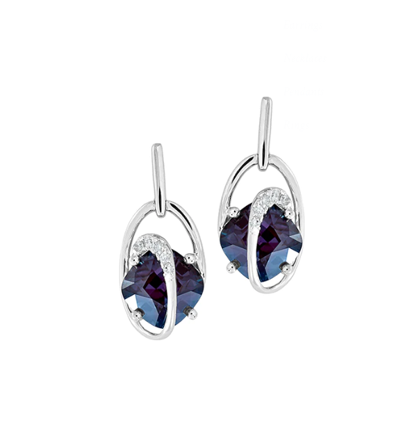 Color Change Alexandrite Drop Earrings, For Women, 925 Sterling Silver, Pear Cut Clip Earrings, Anniversary Gift, sale Engagement Wedding Gift