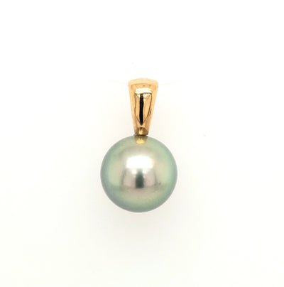 14KY Green Dyed Tahitian Pearl Pendant