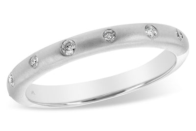 14KW Satin-Finish Gypsy-Set Diamond Wedding Band Size: 8