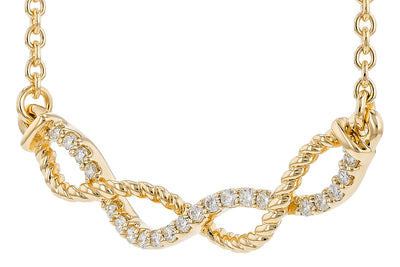 14KY Diamond Infinity Twist Necklace (18 inches)