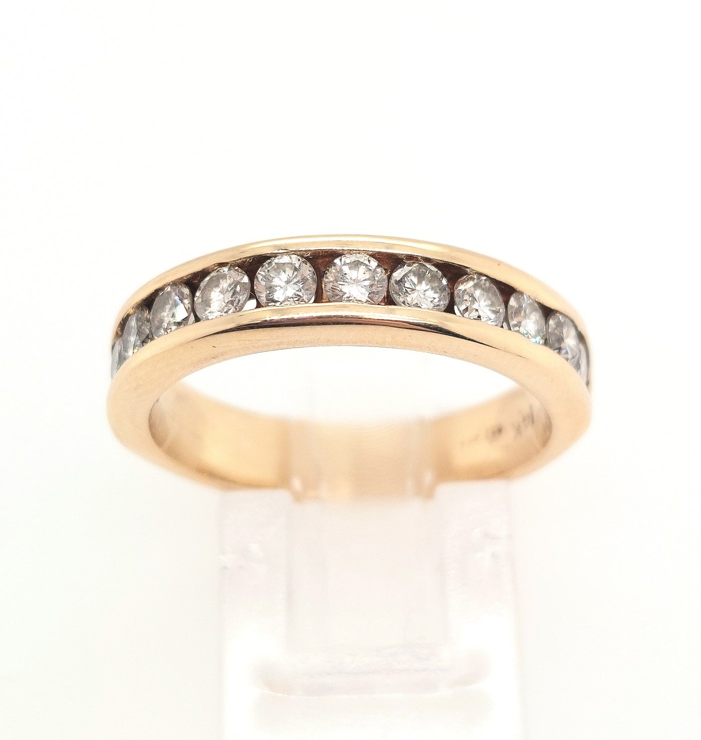 14K Yellow Gold Diamond wedding band, approx 72.ctTW H-I/SI2-I1 diamonds