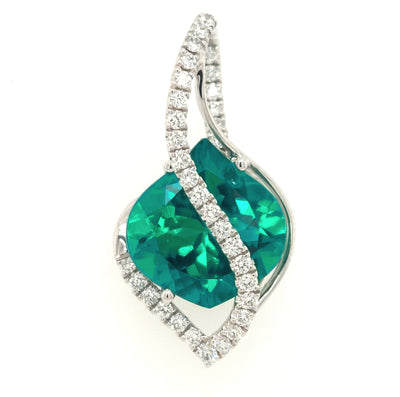 14KW Chatham Lab-Grown Emerald Pendant