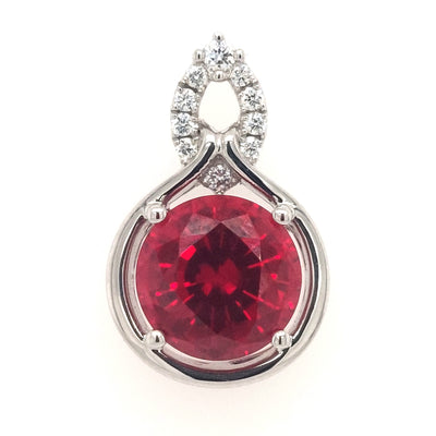 14KW Chatham Lab-Grown Ruby Pendant