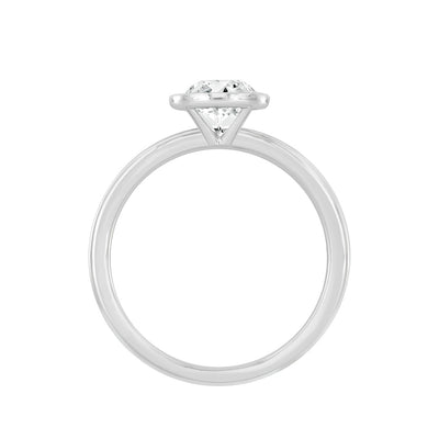 14K White Gold 2.00ct RBC F-G/VS2-SI1 Bezel-Set Lab-Grown Diamond Solitaire Engagement Ring