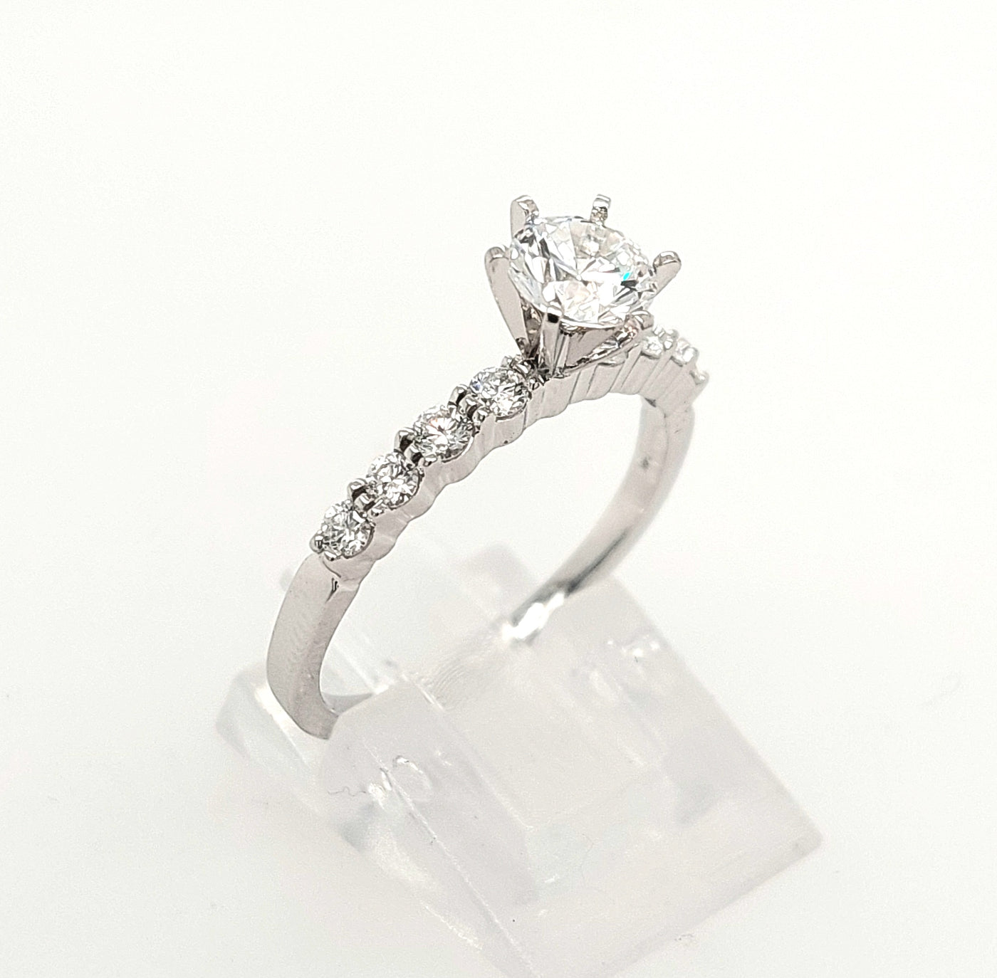 14KW Diamond Semi-Mount Engagement Ring 0.60ct CZ (Size 7)