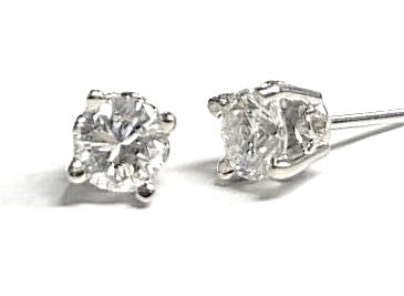 14KW 0.87ctTW RBC Diamond Earring Pair