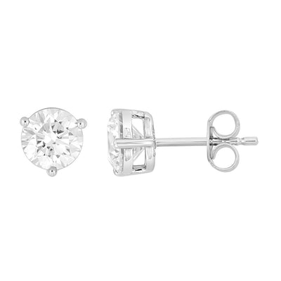 14KW 3.00ctTW RBC F-G/VS2-SI1 Lab-Grown Diamond Stud Earrings