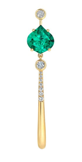 14KY Chatham Lab-Grown Emerald Drop Pendant