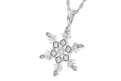 14KW Diamond Snowflake Necklace (18 inches)