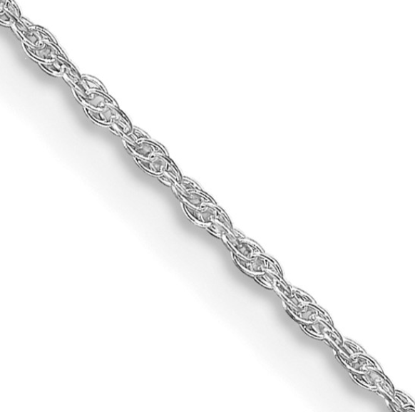 Sterling Silver Rhodium-plated 1.25mm Loose Rope Chain (18 inches)