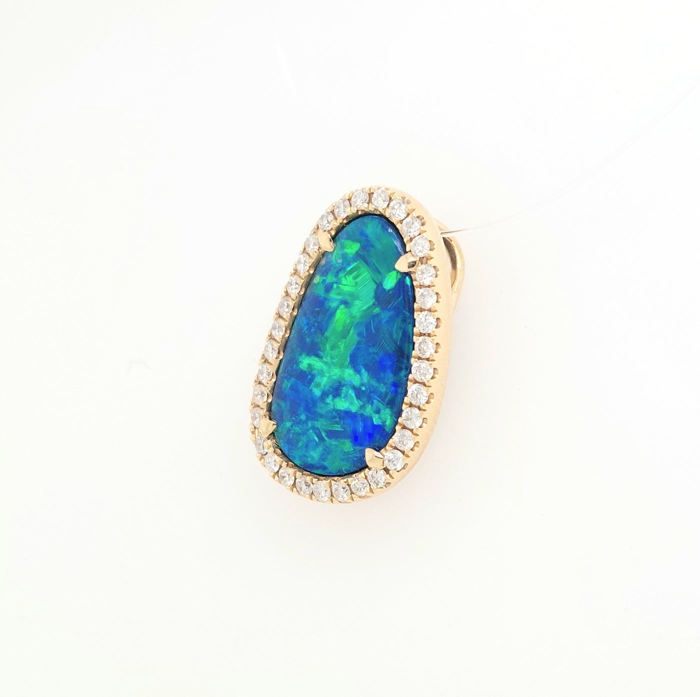 14KY Australian Opal Doublet Pendant