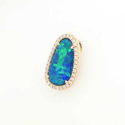 14KY Australian Opal Doublet Pendant