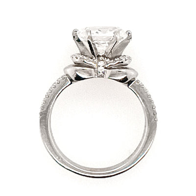 18K White Gold Bow-Tie Diamond Semi-Mount Engagement Ring