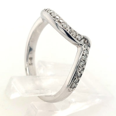 18KWG Contoured Diamond Wedding Band