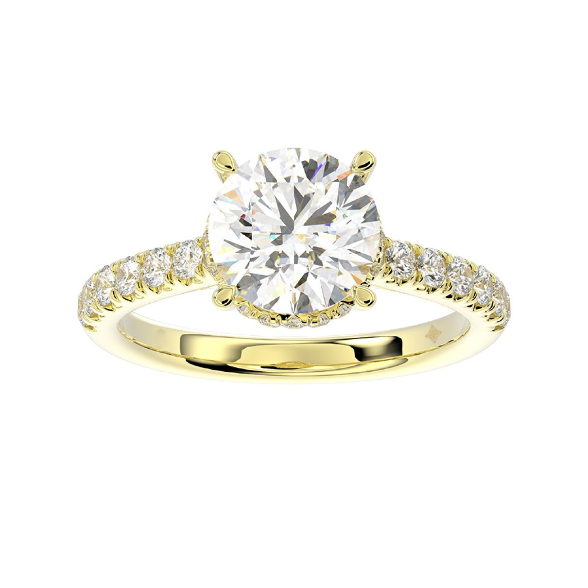 14KW 3.50ctTW RBC F-G/VS2-SI1 Lab-Grown Diamond Engagement Ring