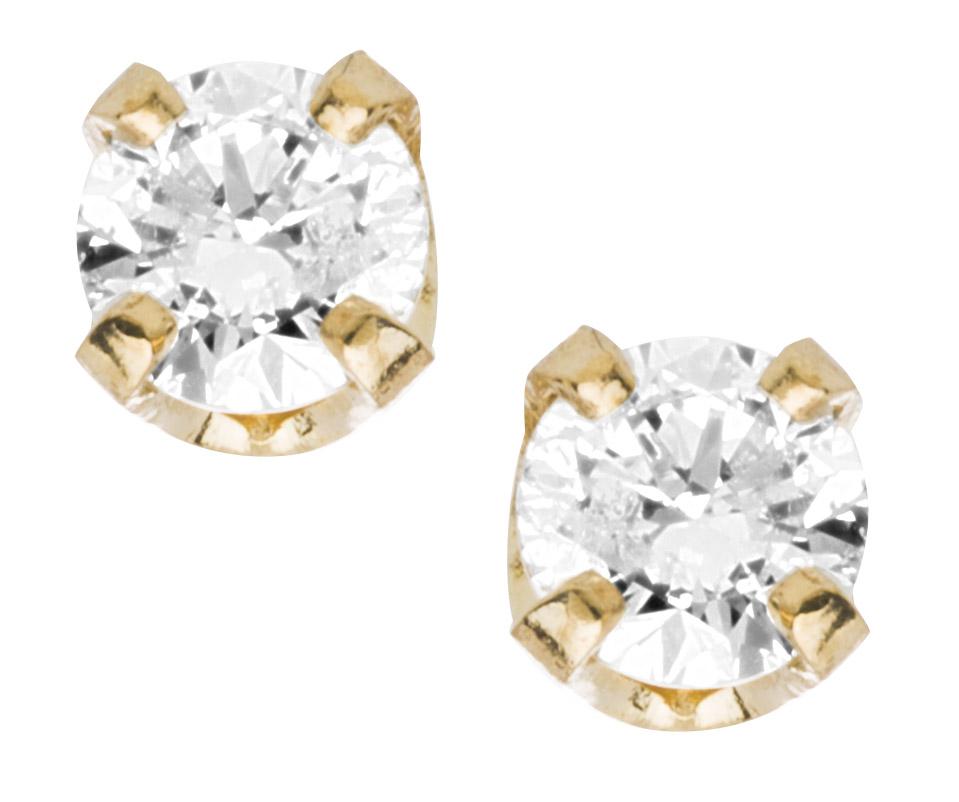 14KY 0.10ctTW Screwback Diamond Earrings