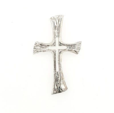 Sterling Silver Wood Grain Cross Within a Cross Pendant