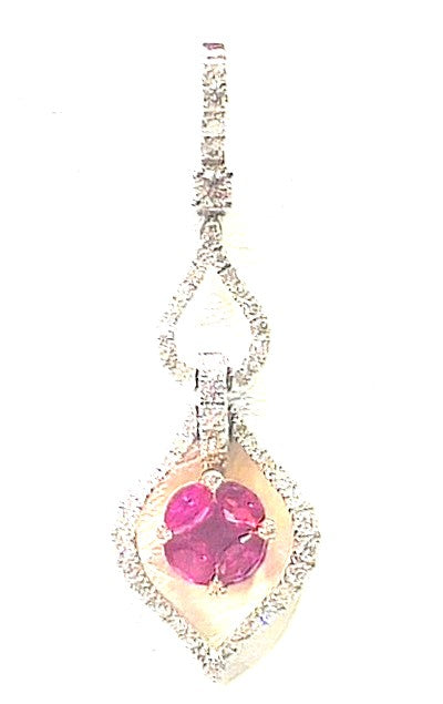 14KW Ruby & Diamond Pendant