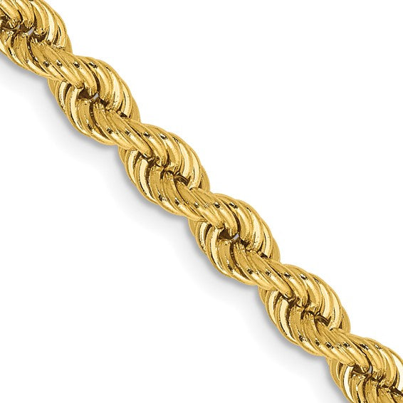 14KY 4mm Diamond-Cut Rope Chain with Box Clasp 20in