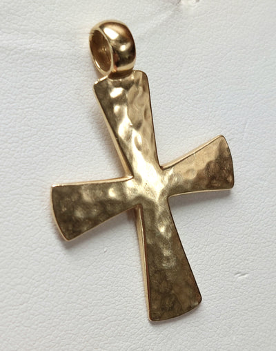 14KY James Avery Hammered Cross Pendant