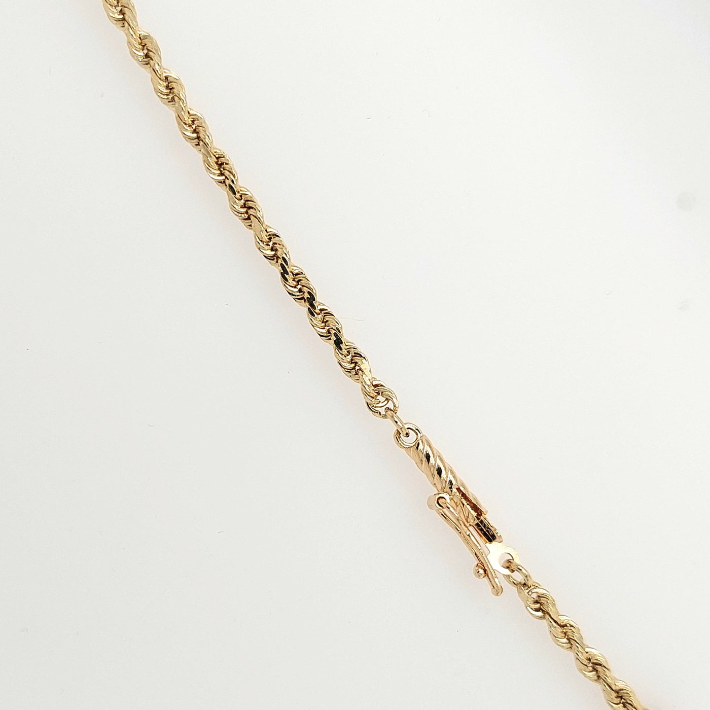 14K Yellow Gold 2mm Solid Diamond-Cut Rope Chain