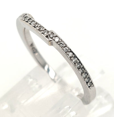 18KW Contoured Diamond Wedding Band